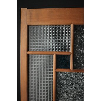 多色ガラス 中型プレスガラス戸 4枚1組　GD0092 