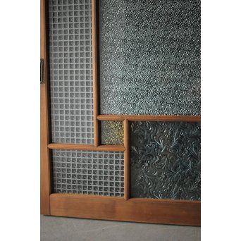 多色ガラス 中型プレスガラス戸 4枚1組　GD0092 