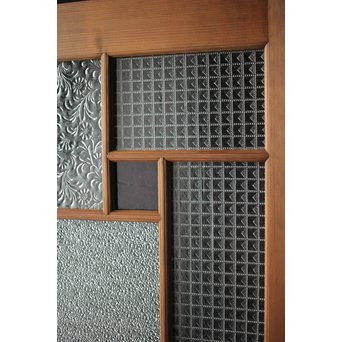 多色ガラス 中型プレスガラス戸 4枚1組　GD0092 