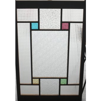 多色ガラス 中型プレスガラス戸 4枚1組　GD0092 