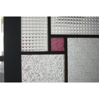 多色ガラス 中型プレスガラス戸 4枚1組　GD0092 