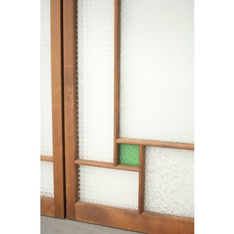 多色ガラス 中型プレスガラス戸 4枚1組　GD0092 