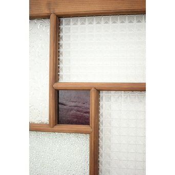 多色ガラス 中型プレスガラス戸 4枚1組　GD0092 