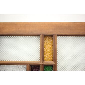 多色ガラス 中型細分プレスガラス戸 4枚1組　GD0093 