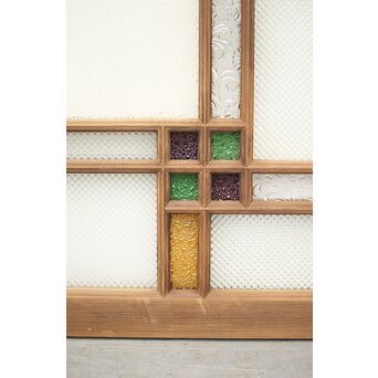 多色ガラス 中型細分プレスガラス戸 4枚1組　GD0093 