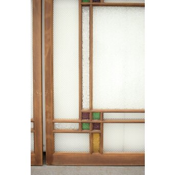 多色ガラス 中型細分プレスガラス戸 4枚1組　GD0093 