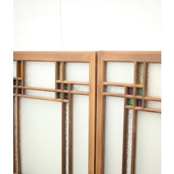 多色ガラス 中型細分プレスガラス戸 4枚1組　GD0093 