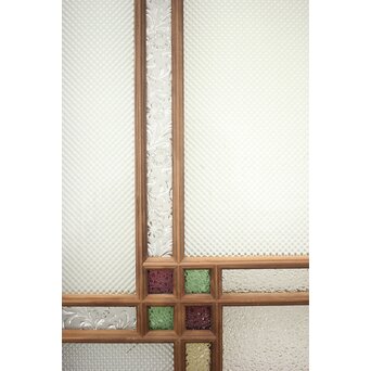 多色ガラス 中型細分プレスガラス戸 4枚1組　GD0093 