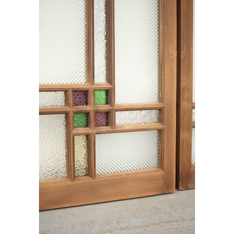 多色ガラス 中型細分プレスガラス戸 4枚1組　GD0093 