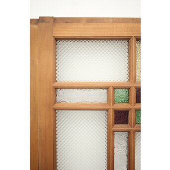 多色ガラス 中型細分プレスガラス戸 4枚1組　GD0093 