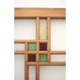 多色ガラス 中型細分プレスガラス戸 4枚1組　GD0093 