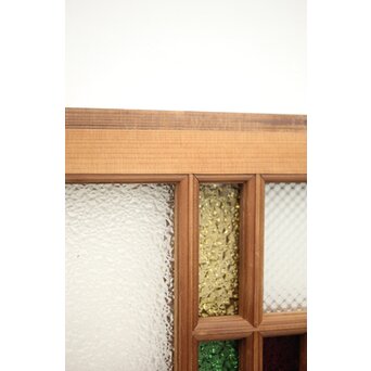 多色ガラス 中型細分プレスガラス戸 4枚1組　GD0093 