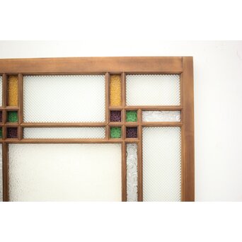 多色ガラス 中型細分プレスガラス戸 4枚1組　GD0093 