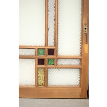 多色ガラス 中型細分プレスガラス戸 4枚1組　GD0093 