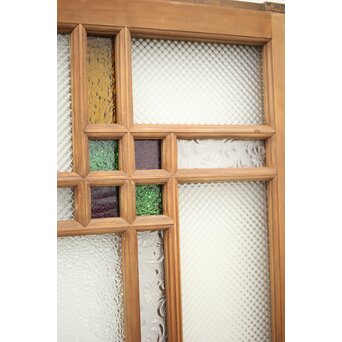 多色ガラス 中型細分プレスガラス戸 4枚1組　GD0093 