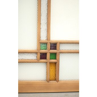 多色ガラス 中型細分プレスガラス戸 4枚1組　GD0093 