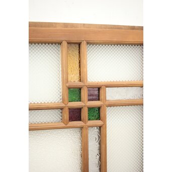 多色ガラス 中型細分プレスガラス戸 4枚1組　GD0093 