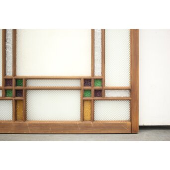 多色ガラス 中型細分プレスガラス戸 4枚1組　GD0093 