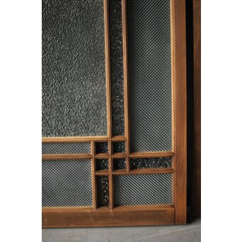 多色ガラス 中型細分プレスガラス戸 4枚1組　GD0093 