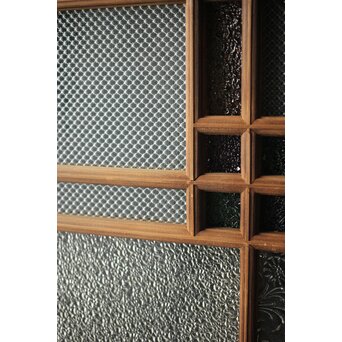 多色ガラス 中型細分プレスガラス戸 4枚1組　GD0093 