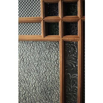 多色ガラス 中型細分プレスガラス戸 4枚1組　GD0093 