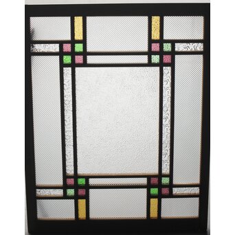 多色ガラス 中型細分プレスガラス戸 4枚1組　GD0093 やはり光を通すと格別です