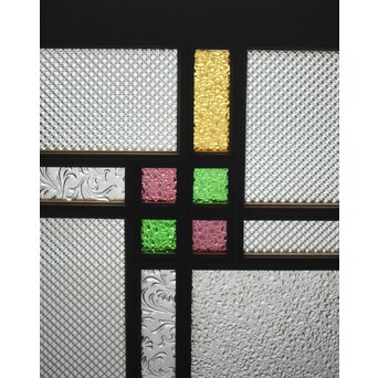 多色ガラス 中型細分プレスガラス戸 4枚1組　GD0093 