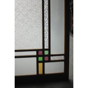 多色ガラス 中型細分プレスガラス戸 4枚1組　GD0093 