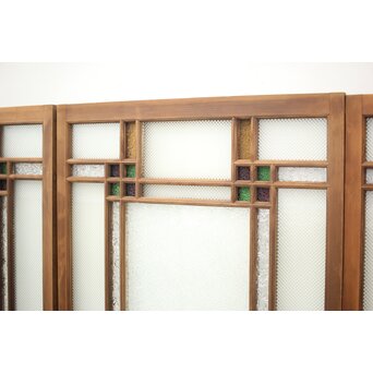 多色ガラス 中型細分プレスガラス戸 4枚1組　GD0093 