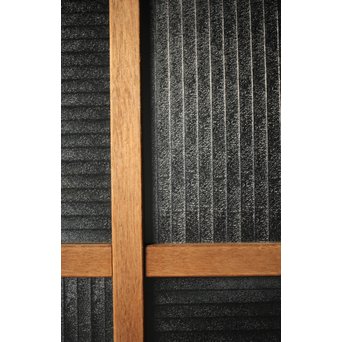 幅広 銀モールガラスの市松模様デザイン建具 2枚1組　GD0095 