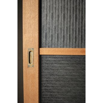 幅広 銀モールガラスの市松模様デザイン建具 2枚1組　GD0095 