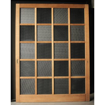 幅広 銀モールガラスの市松模様デザイン建具 2枚1組　GD0095