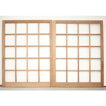 幅広 銀モールガラスの市松模様デザイン建具 2枚1組　GD0095 