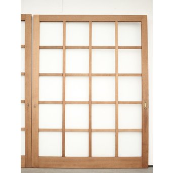 幅広 銀モールガラスの市松模様デザイン建具 2枚1組　GD0095 