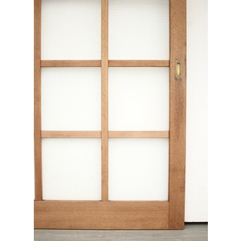 幅広 銀モールガラスの市松模様デザイン建具 2枚1組　GD0095 