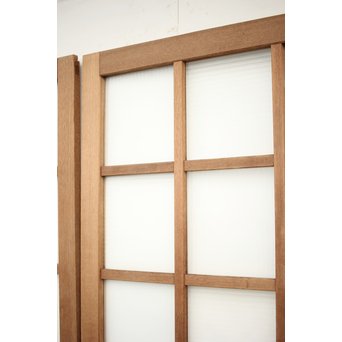 幅広 銀モールガラスの市松模様デザイン建具 2枚1組　GD0095 