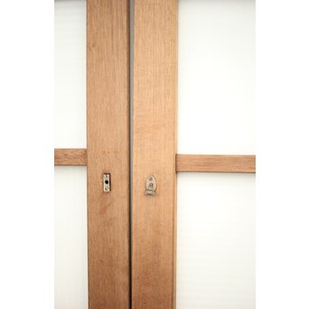 幅広 銀モールガラスの市松模様デザイン建具 2枚1組　GD0095 