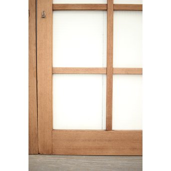 幅広 銀モールガラスの市松模様デザイン建具 2枚1組　GD0095 