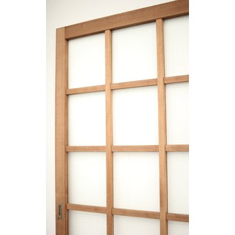 幅広 銀モールガラスの市松模様デザイン建具 2枚1組　GD0095 