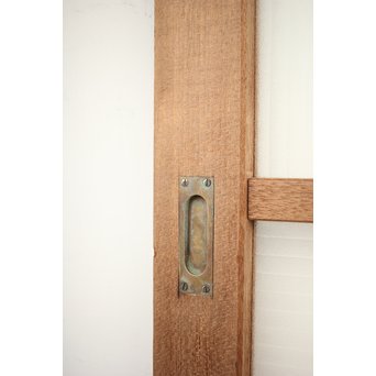 幅広 銀モールガラスの市松模様デザイン建具 2枚1組　GD0095 