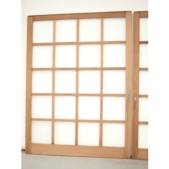 幅広 銀モールガラスの市松模様デザイン建具 2枚1組　GD0095 