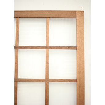 幅広 銀モールガラスの市松模様デザイン建具 2枚1組　GD0095 