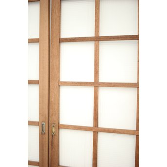 幅広 銀モールガラスの市松模様デザイン建具 2枚1組　GD0095 