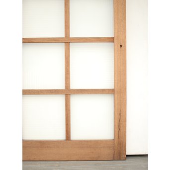 幅広 銀モールガラスの市松模様デザイン建具 2枚1組　GD0095 