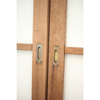 幅広 銀モールガラスの市松模様デザイン建具 2枚1組　GD0095 