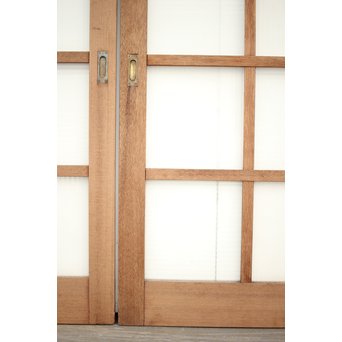 幅広 銀モールガラスの市松模様デザイン建具 2枚1組　GD0095 