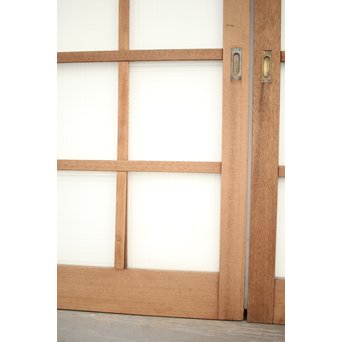 幅広 銀モールガラスの市松模様デザイン建具 2枚1組　GD0095 