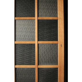 幅広 銀モールガラスの市松模様デザイン建具 2枚1組　GD0095 