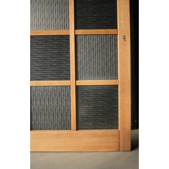 幅広 銀モールガラスの市松模様デザイン建具 2枚1組　GD0095 