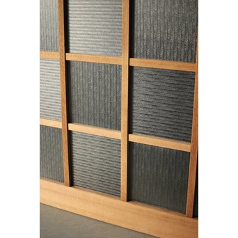 幅広 銀モールガラスの市松模様デザイン建具 2枚1組　GD0095 